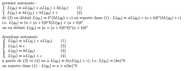 exercices corrigés sur l'optimisation des automates, la déterminisation et la minimisation