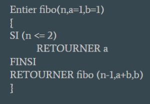 Fibonacci terminal récursive