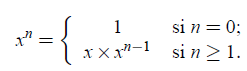 programmation récursive récursion terminal algorithmique puissance