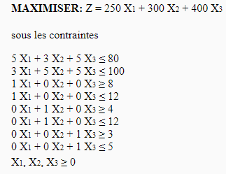 modélisation linéaire exercices corrigés