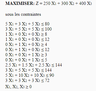 modélisation linéaire exercices corrigés