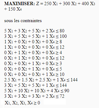 modélisation linéaire exercices corrigés
