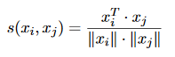 Fonction de similarité mesure du cosinus
