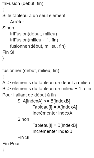 algorithme tri fusion