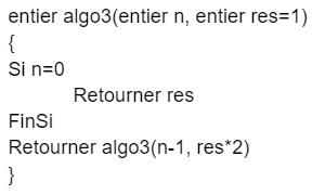 terminal recursive algorithm