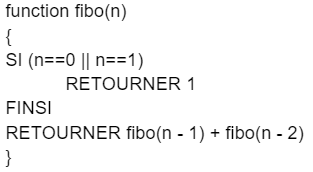 algorithme récursif fibonacci